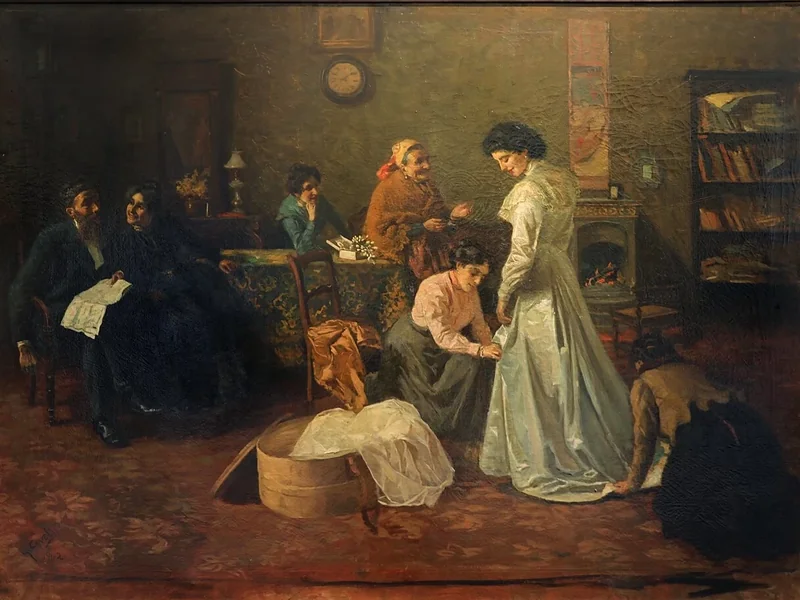 1872-Gaele Covelli - La prova dell'abito da sposa, 1902 - Galleria nazionale di Cosenza